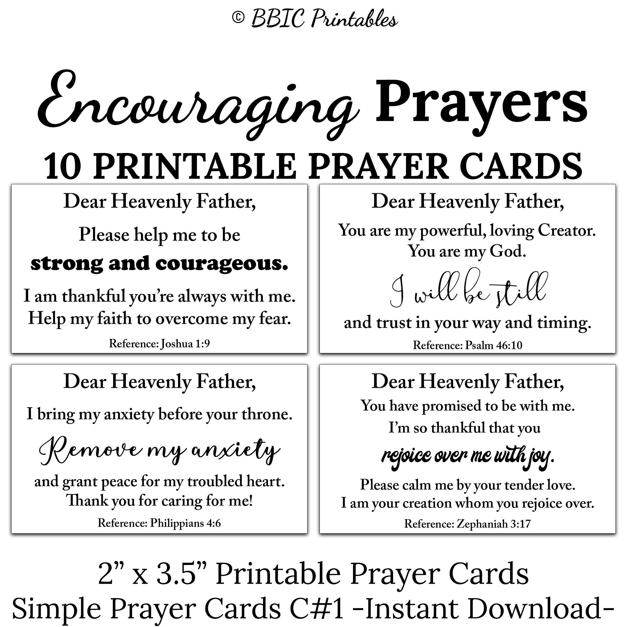 10 Encouraging Unisex Printable Prayer Cards C1 INSTANT DOWNLOAD Simple Prayers Printable Diy Set Of 10 Courage Strength Hope Mini Cards Etsy Norway