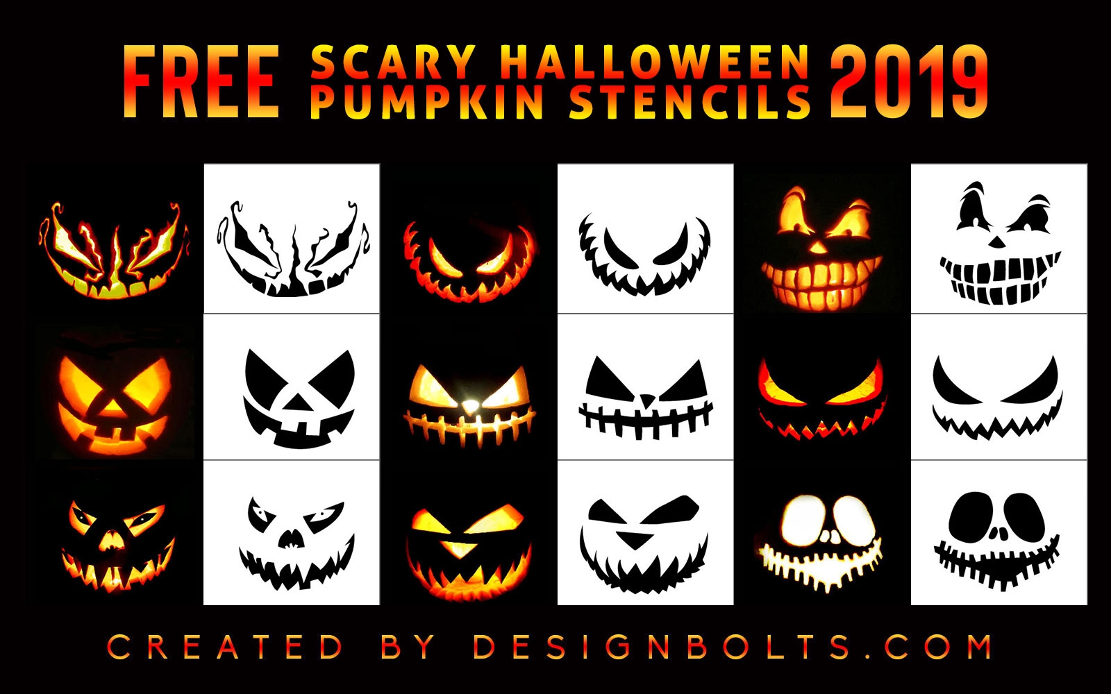free scary pumpkin templates printable