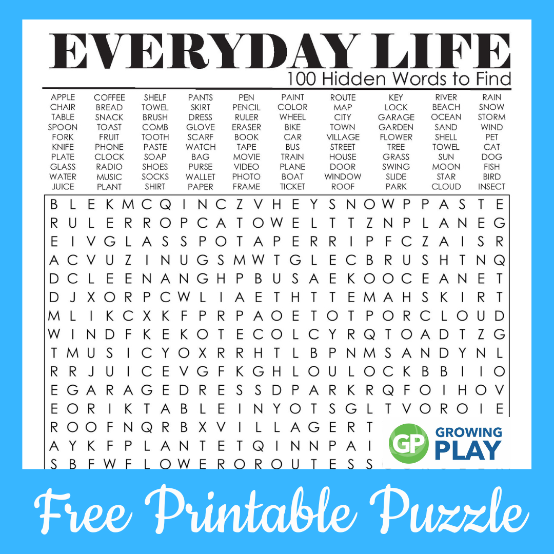 hard find a words printable