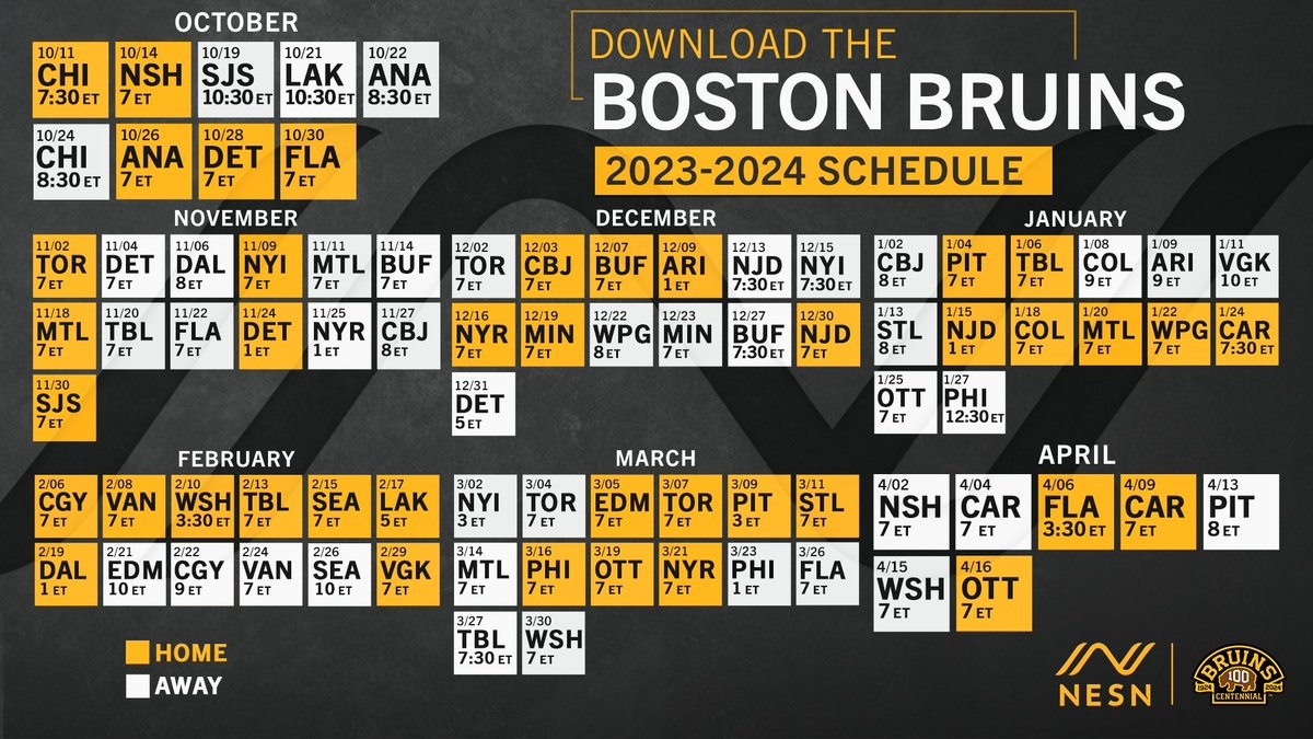 boston bruins schedule printable pdf