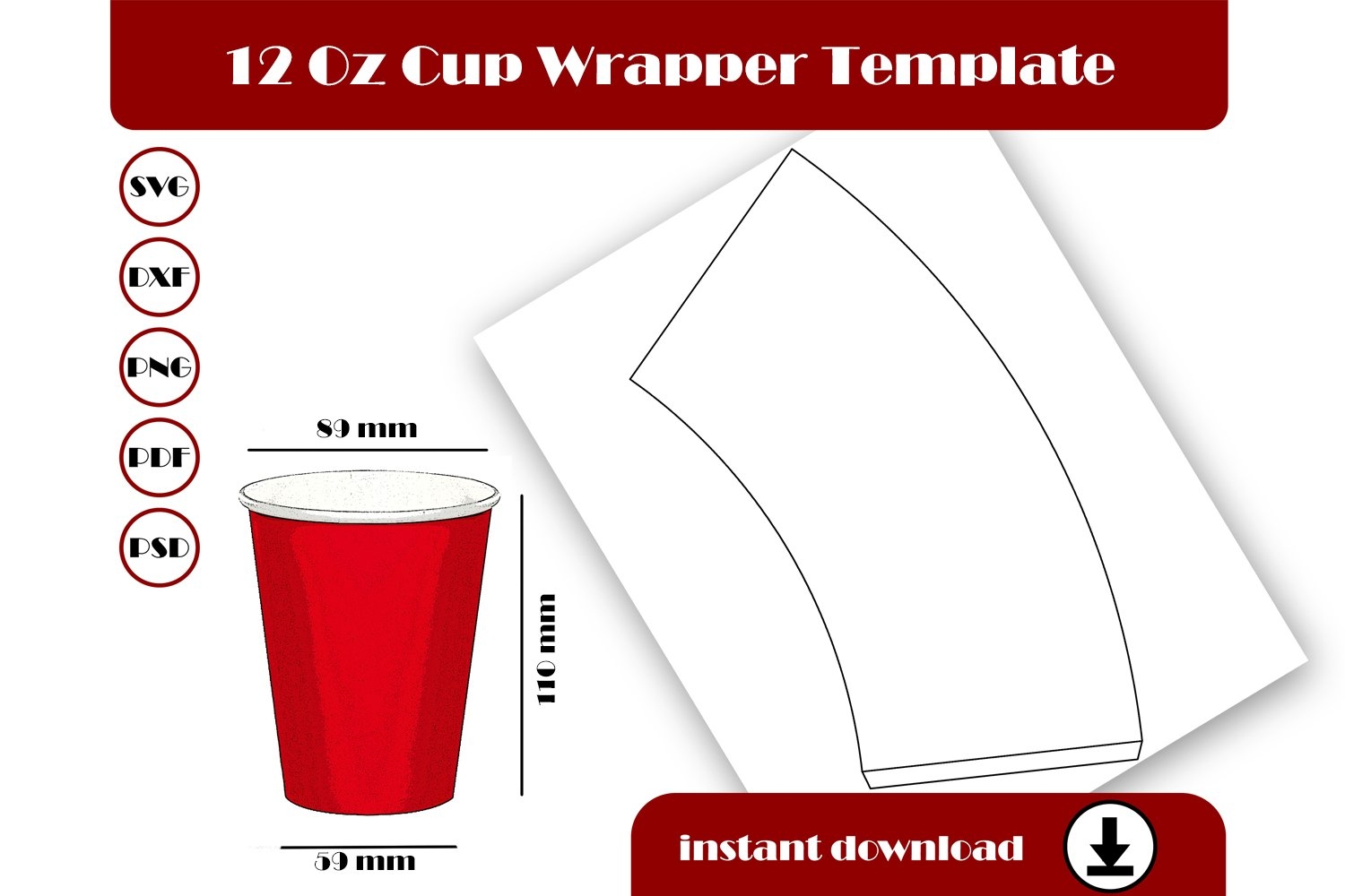 cup template printable