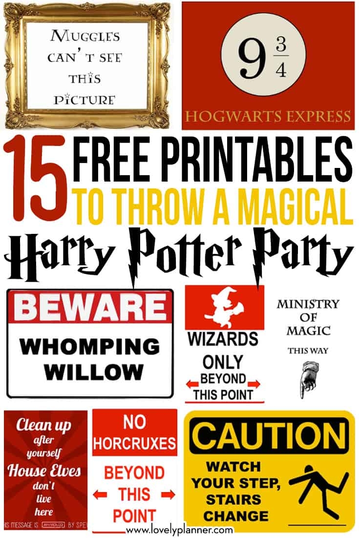 harry potter printables free pdf