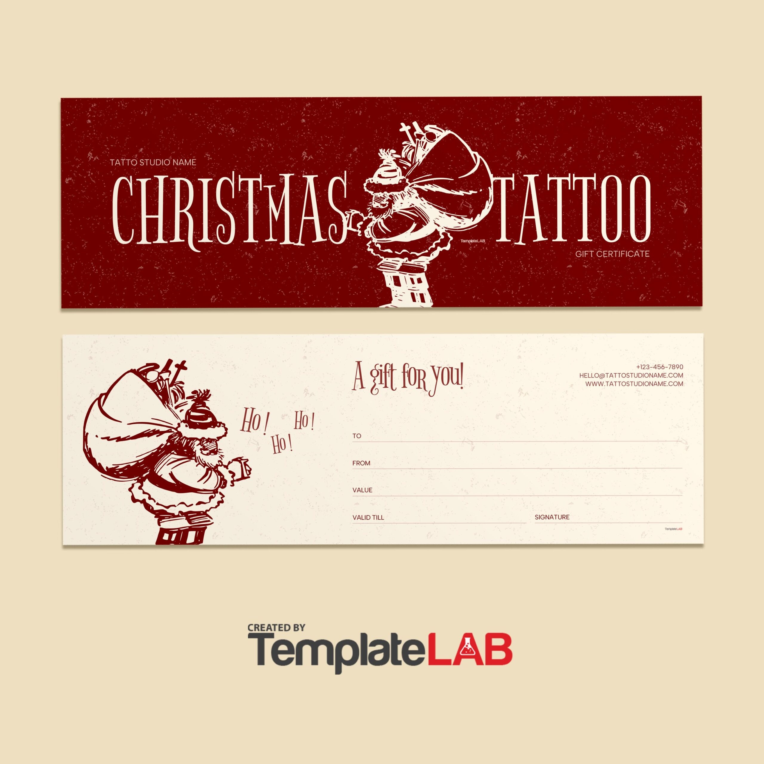 18 Free Tattoo Gift Certificates Templates Vouchers 