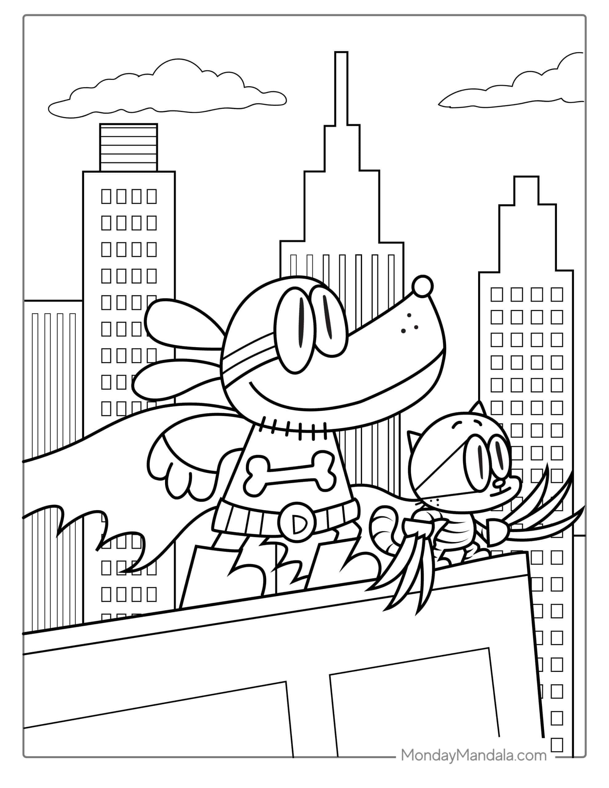 dog man coloring page