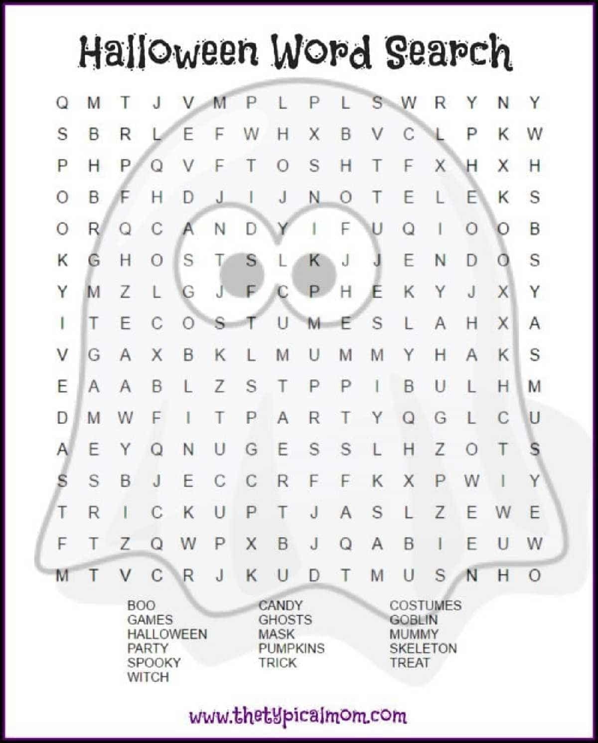 halloween free printable word searches