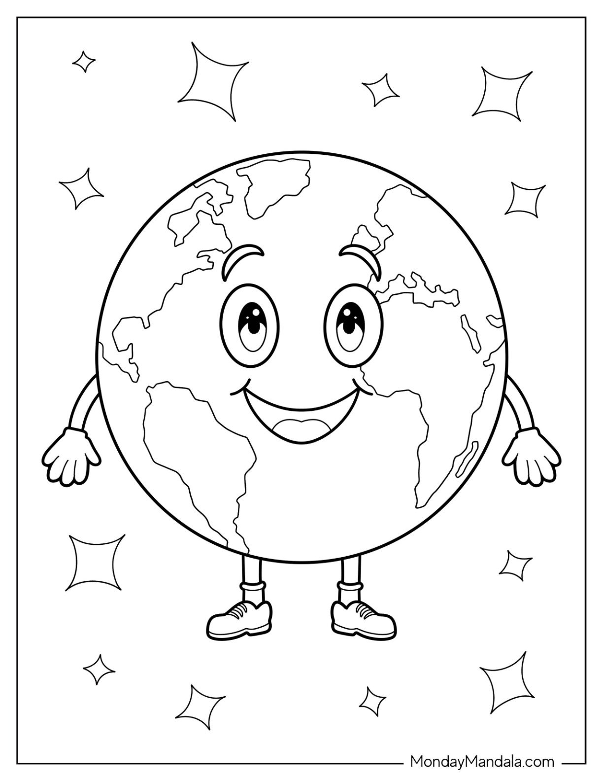 planet earth template printable