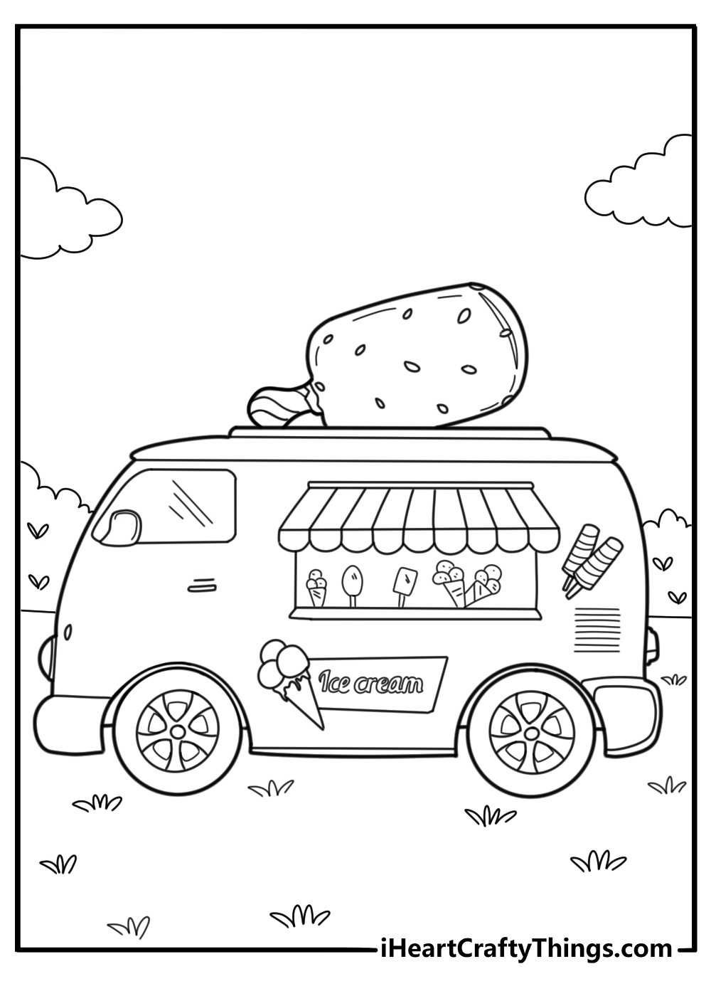ice cream truck coloring page