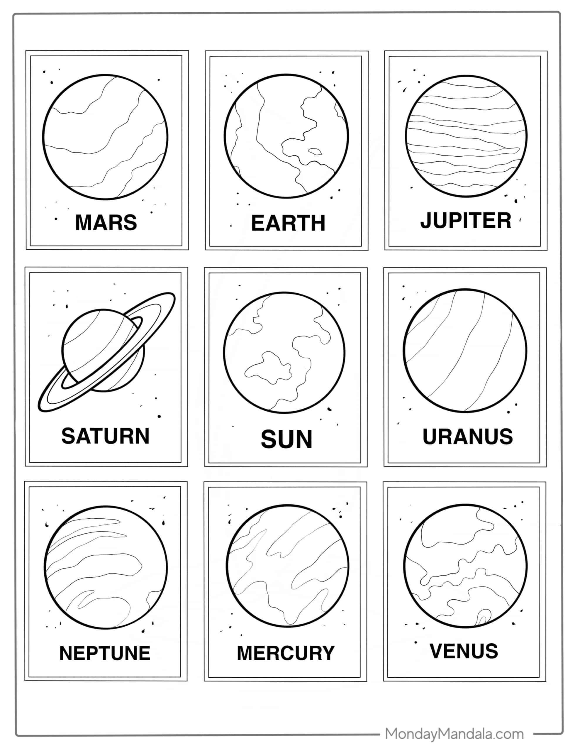 solar system colouring pictures