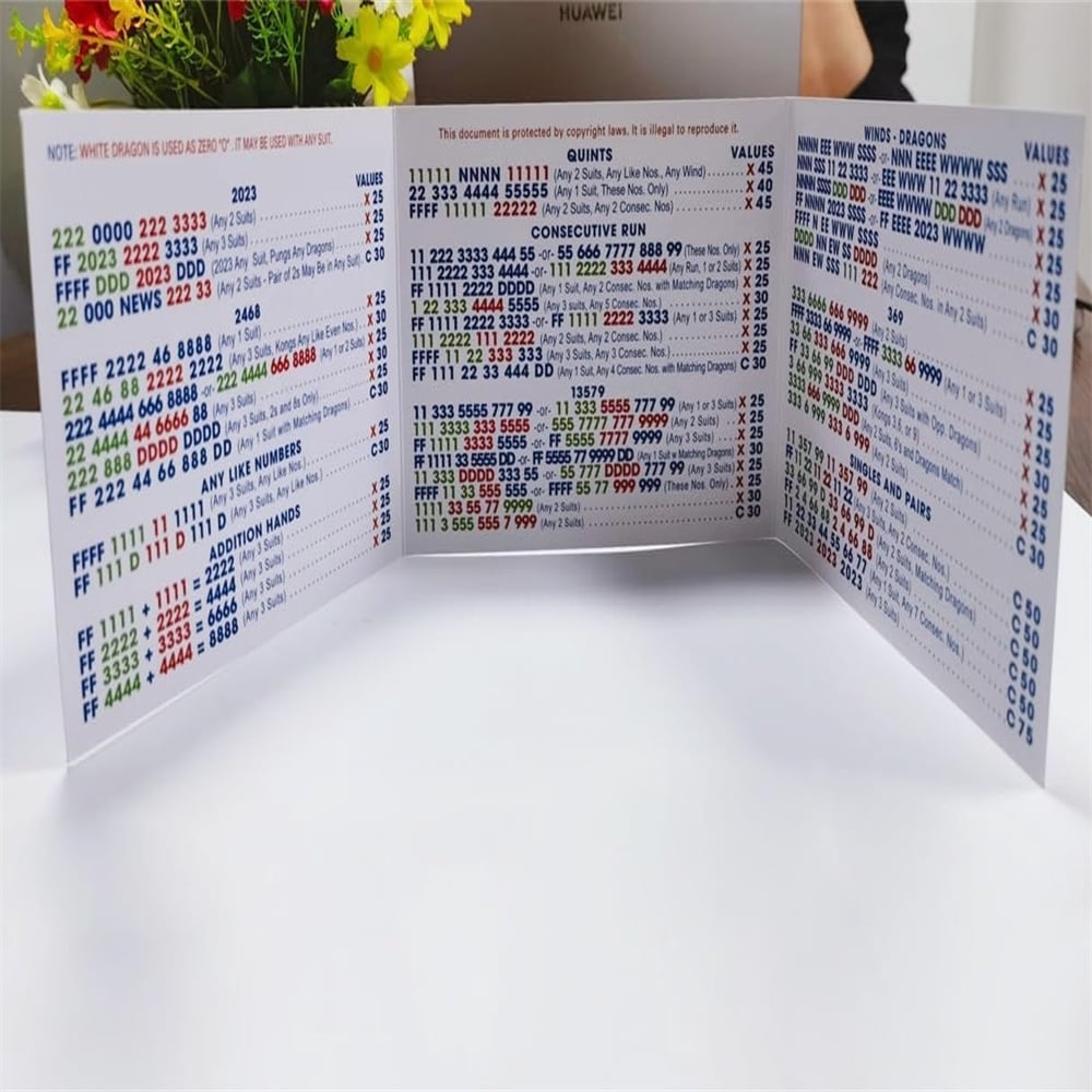 2023 2024 Mahjong Card Official Large Print Mah Jongg Cards 2023 2024 Mahjong Tabletop Game National Mah Jongg League Cards 2023 2024 Official Standard Hands And Rules 4 Pcs Blue Walmart Business Supplies