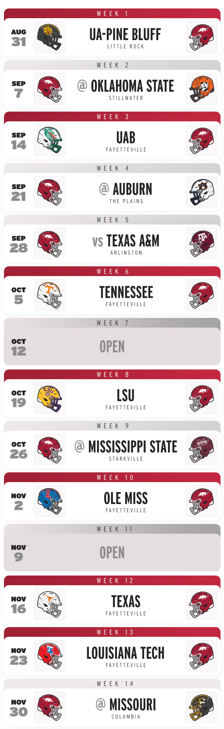 printable arkansas baseball schedule 2025