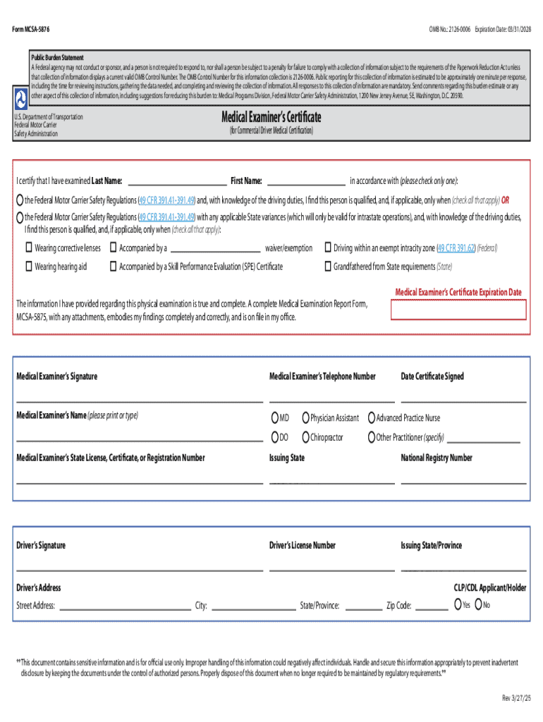 2025 Form MCSA 5876 Fill Online Printable Fillable Blank PdfFiller