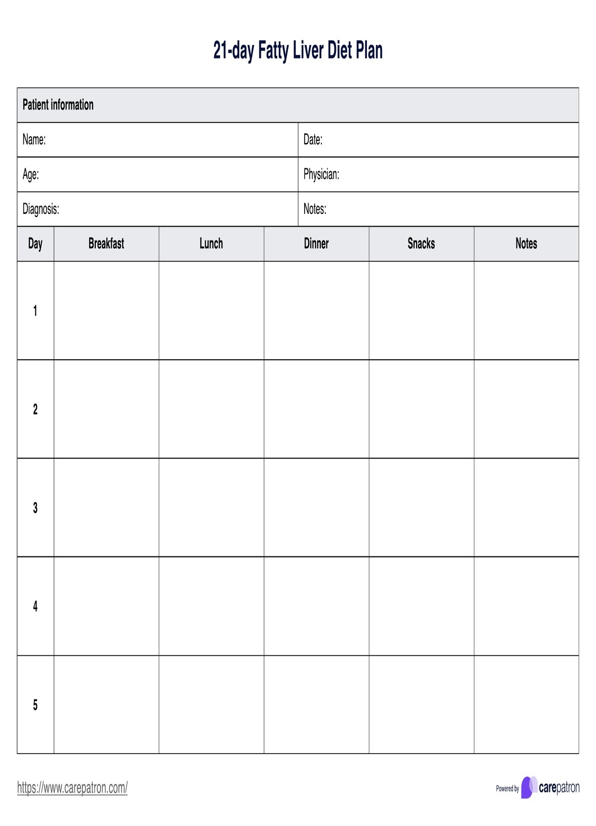 21 Day Fatty Liver Diet Plan