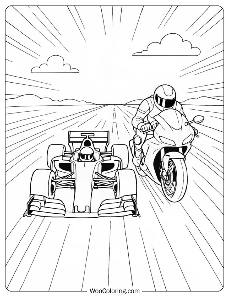 colouring pages racing cars