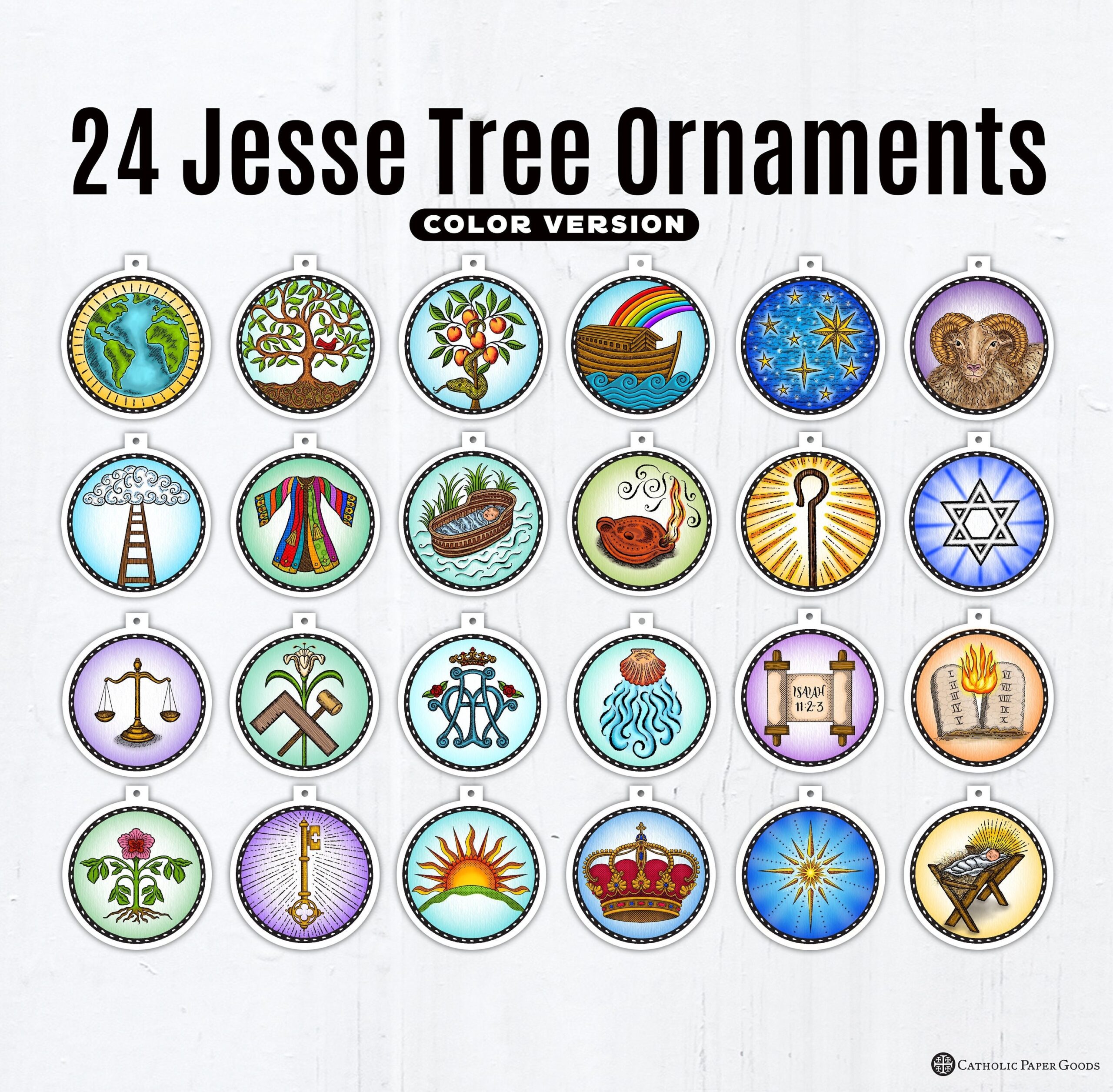24 Printable Jesse Tree Ornaments Catholic Advent Decor PDF Etsy Norway