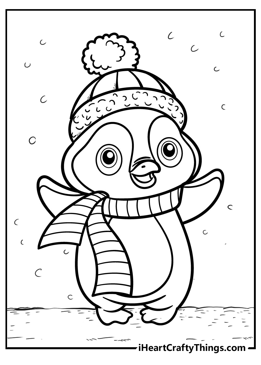 penguin colouring in pages