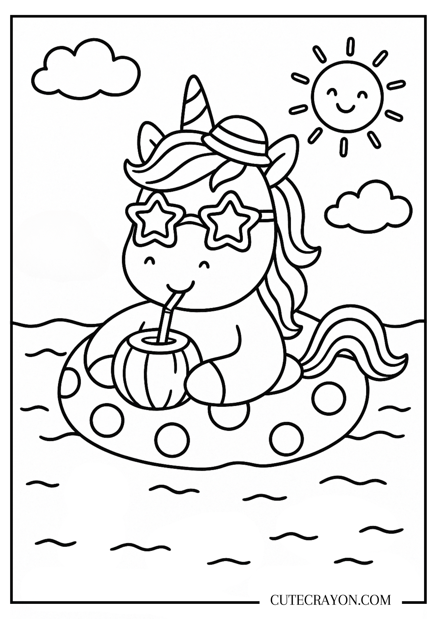 cute summer coloring pages