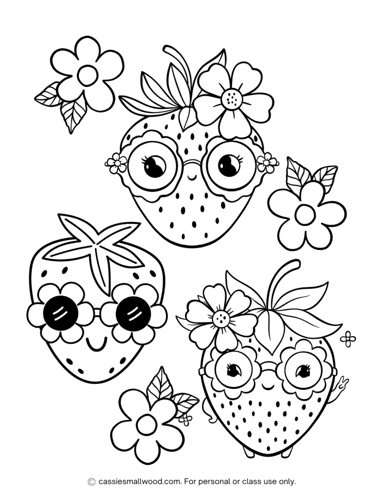 coloring picture of a strawberry