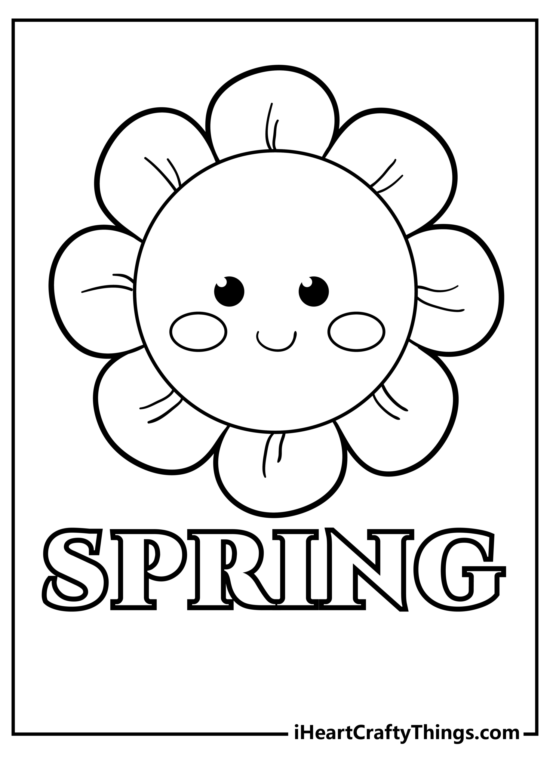 easy spring coloring pages