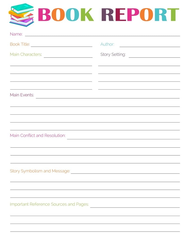 3 Free Printable Book Report Templates