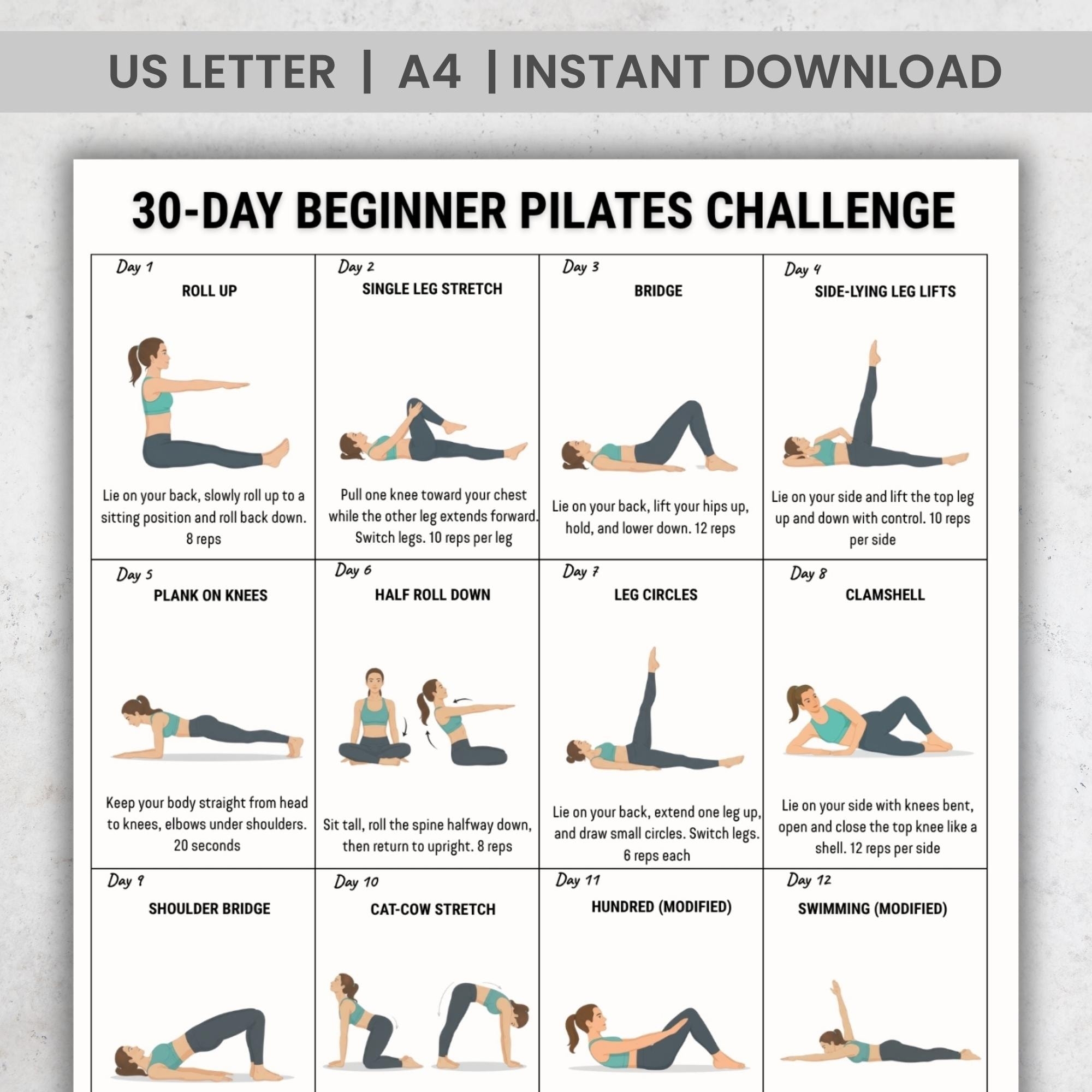 printable pdf pilates exercises