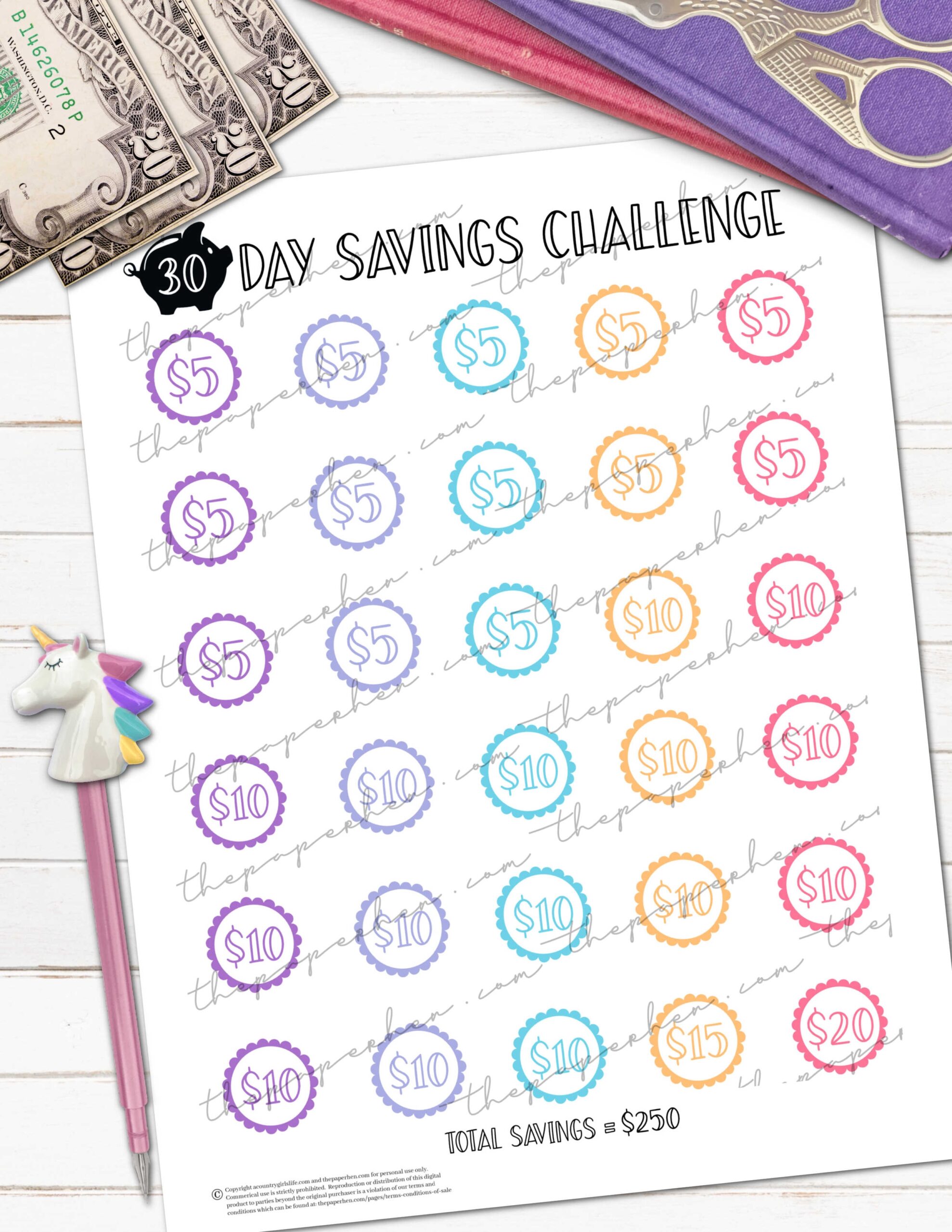 savings challenge printable pdf free download