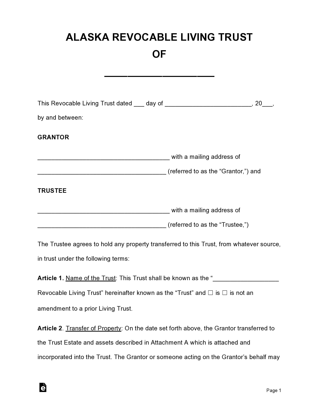 free printable living trust forms pdf