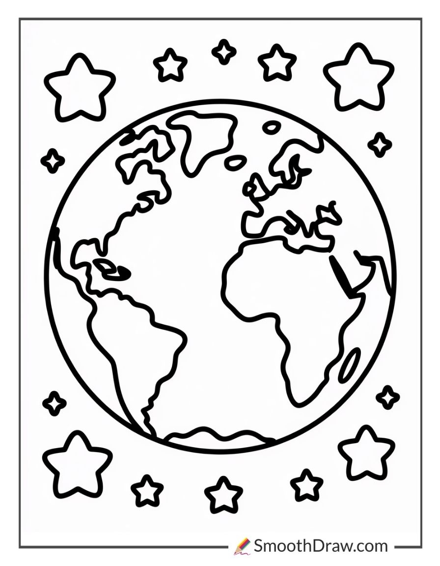 32 Earth Coloring Pages Smooth Draw