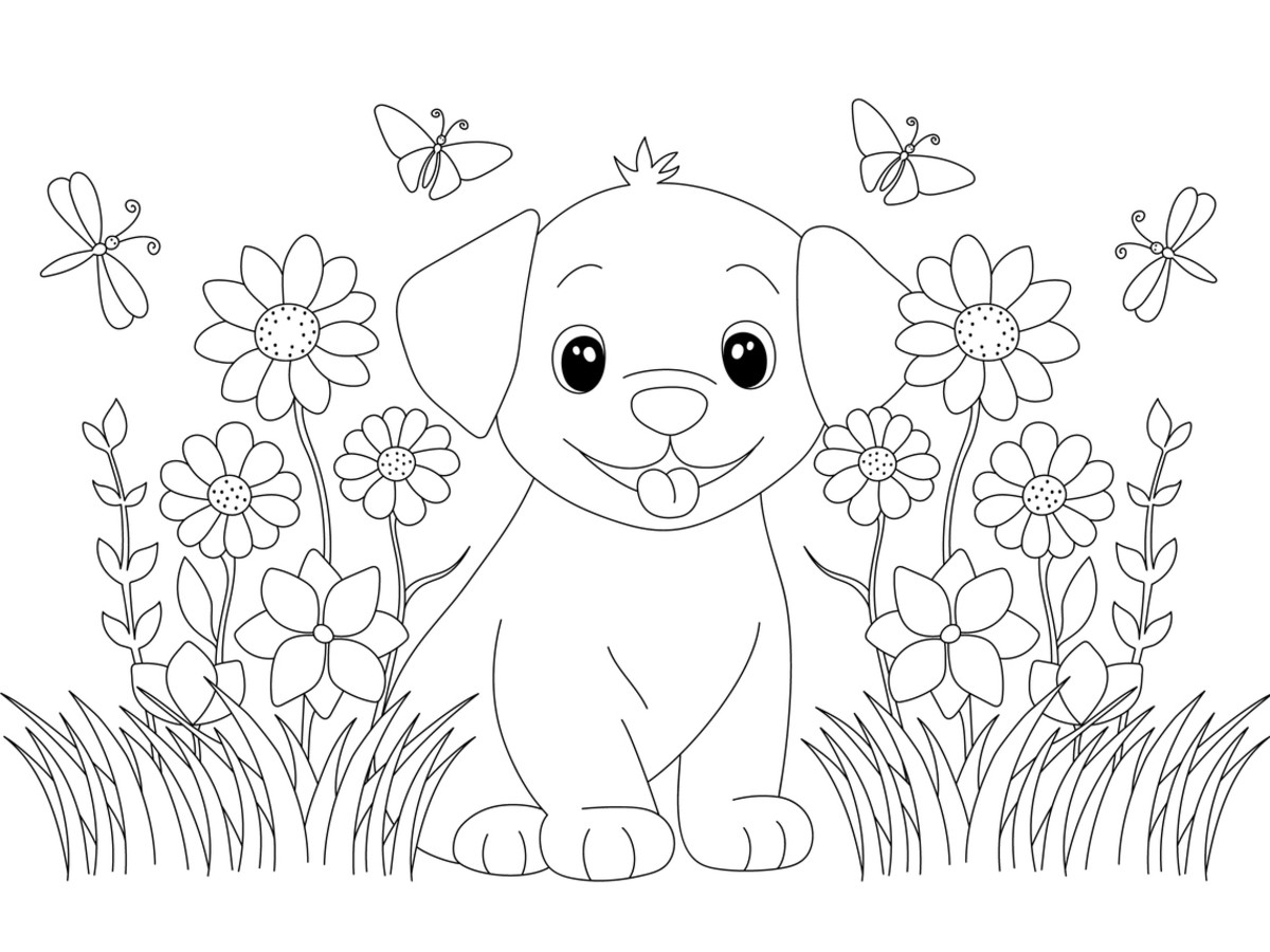 puppy coloring sheets to print
