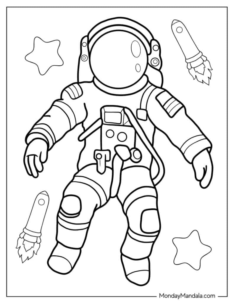 coloring pictures of space