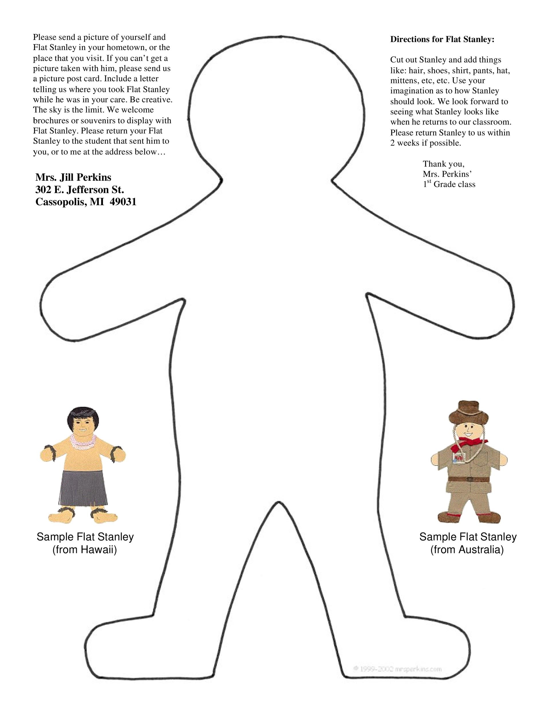 flat stanley template printable
