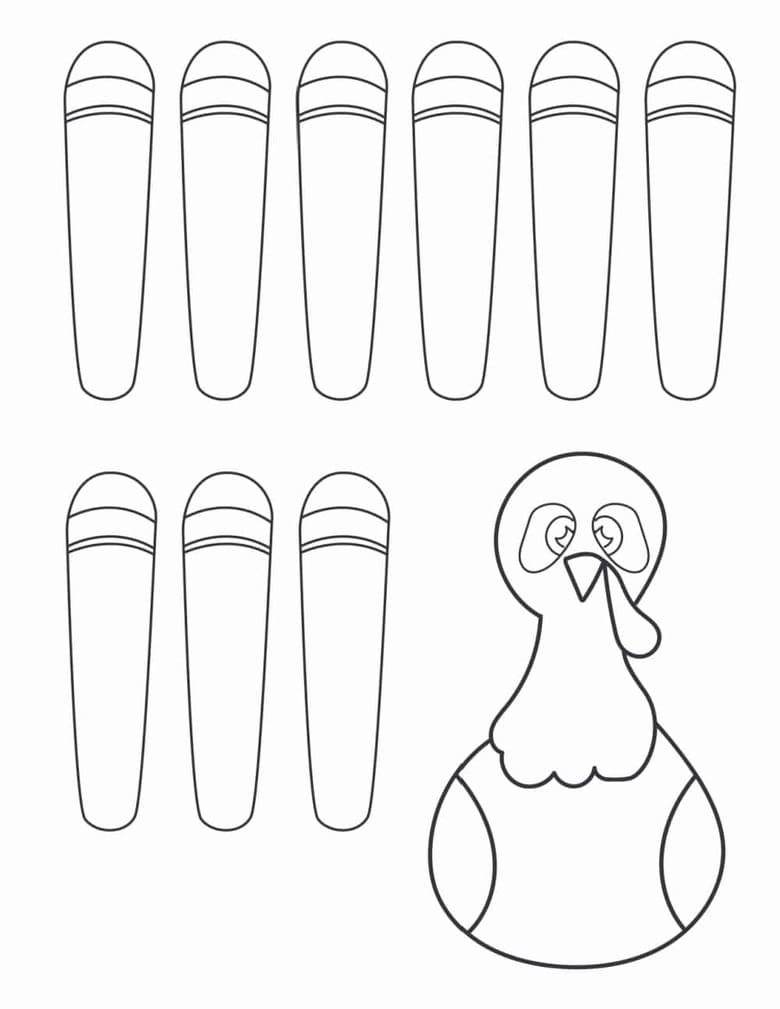 printable turkey body template