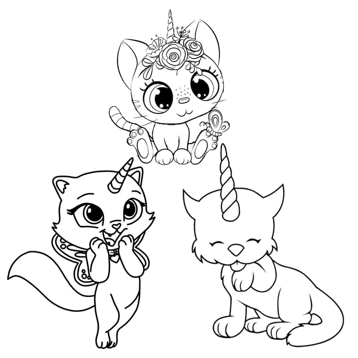 unicorn cat coloring pages