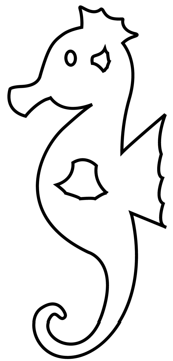seahorse template printable