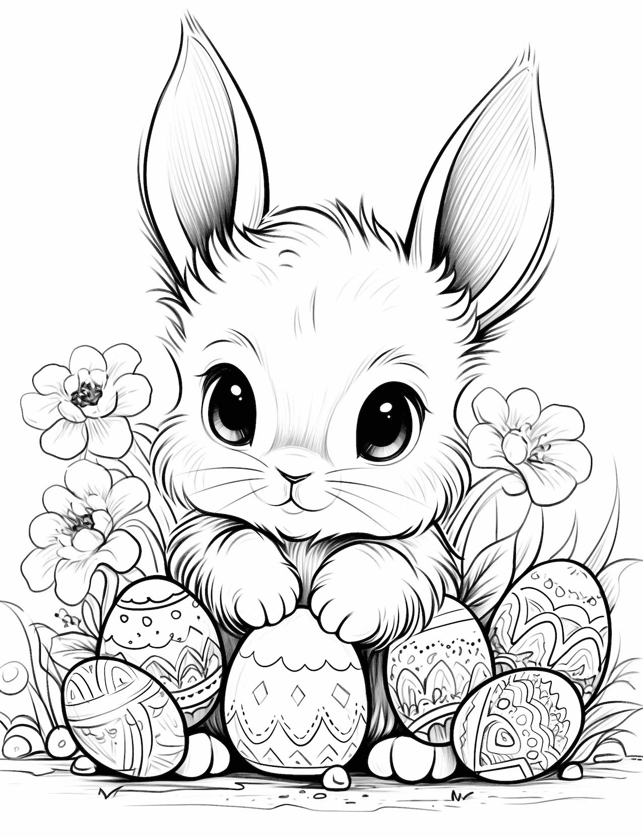baby bunny coloring page
