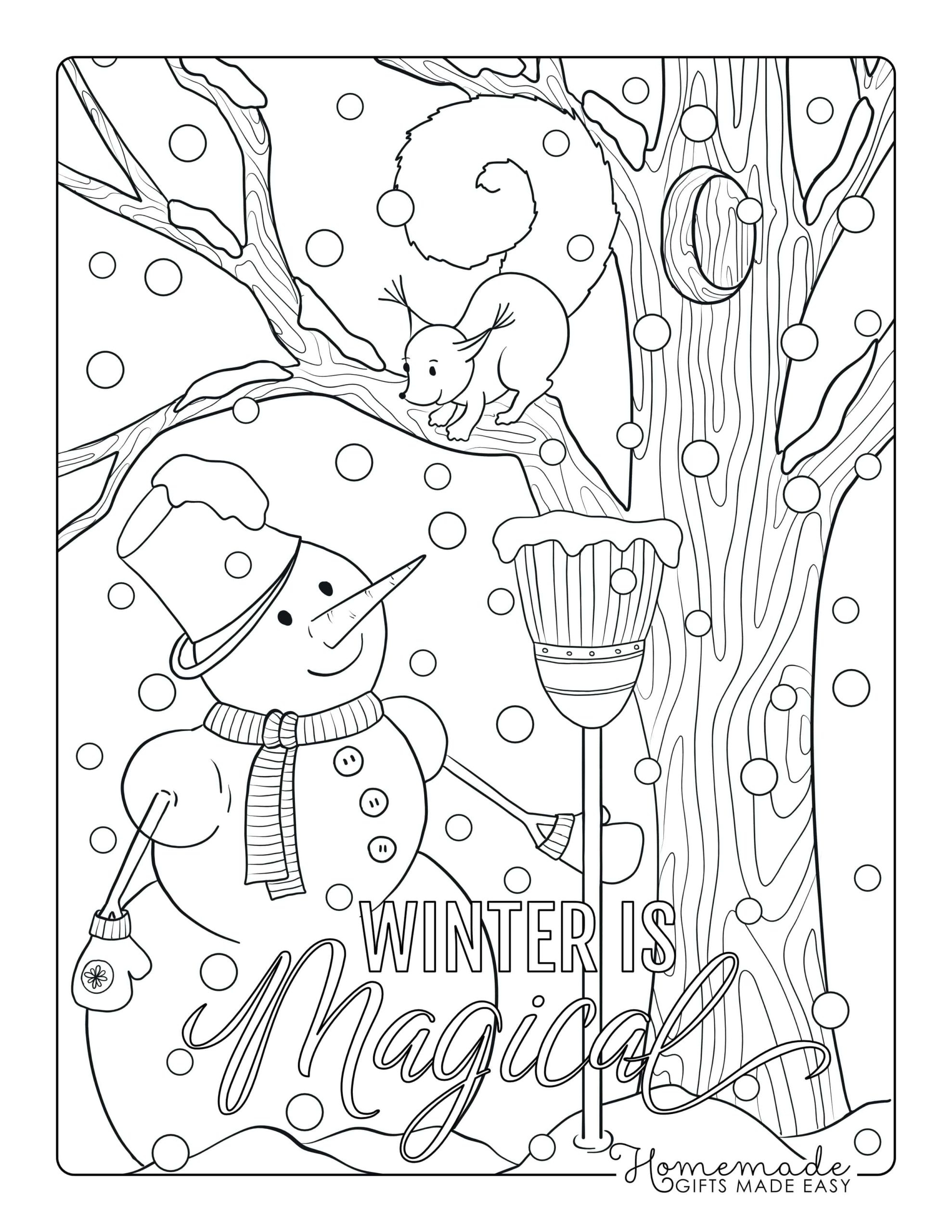 winter coloring pages for adults