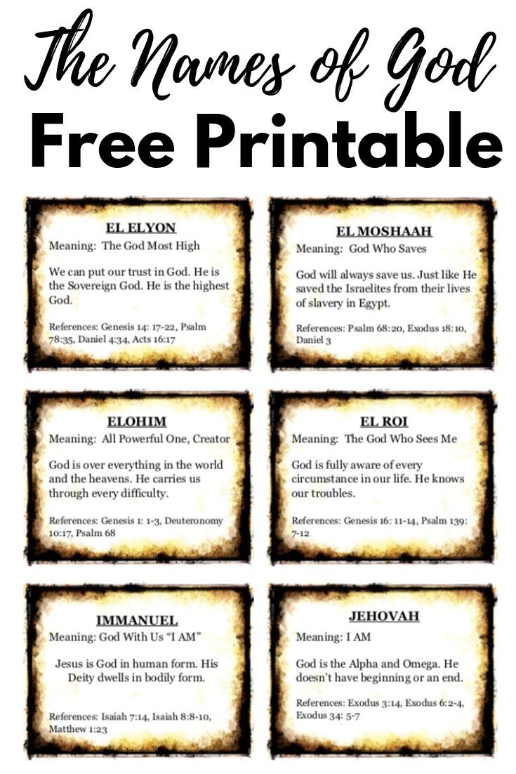 pdf printable names of god