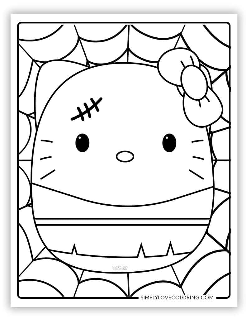 marshmallow hello kitty coloring page