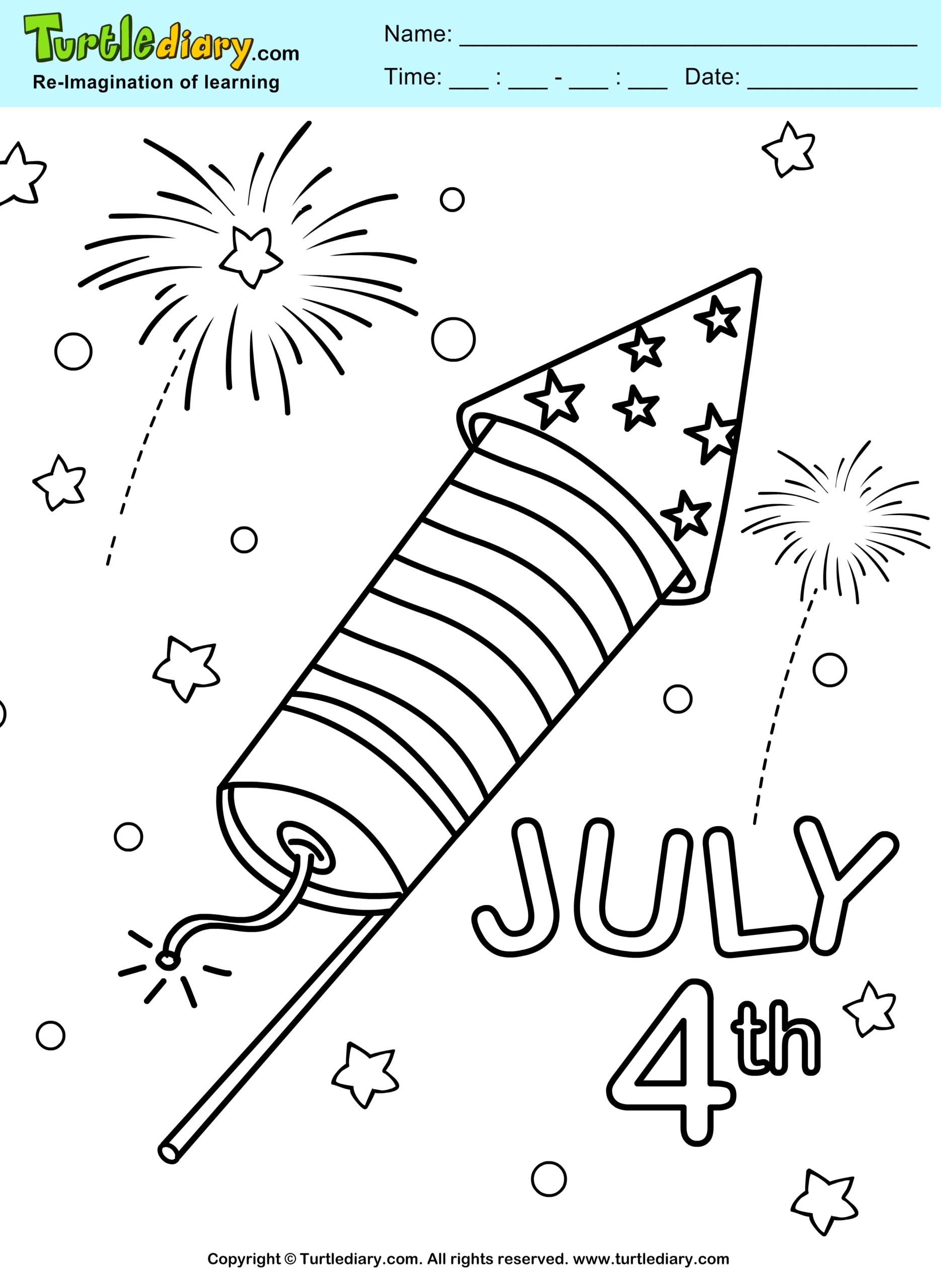 july 4th color sheets
