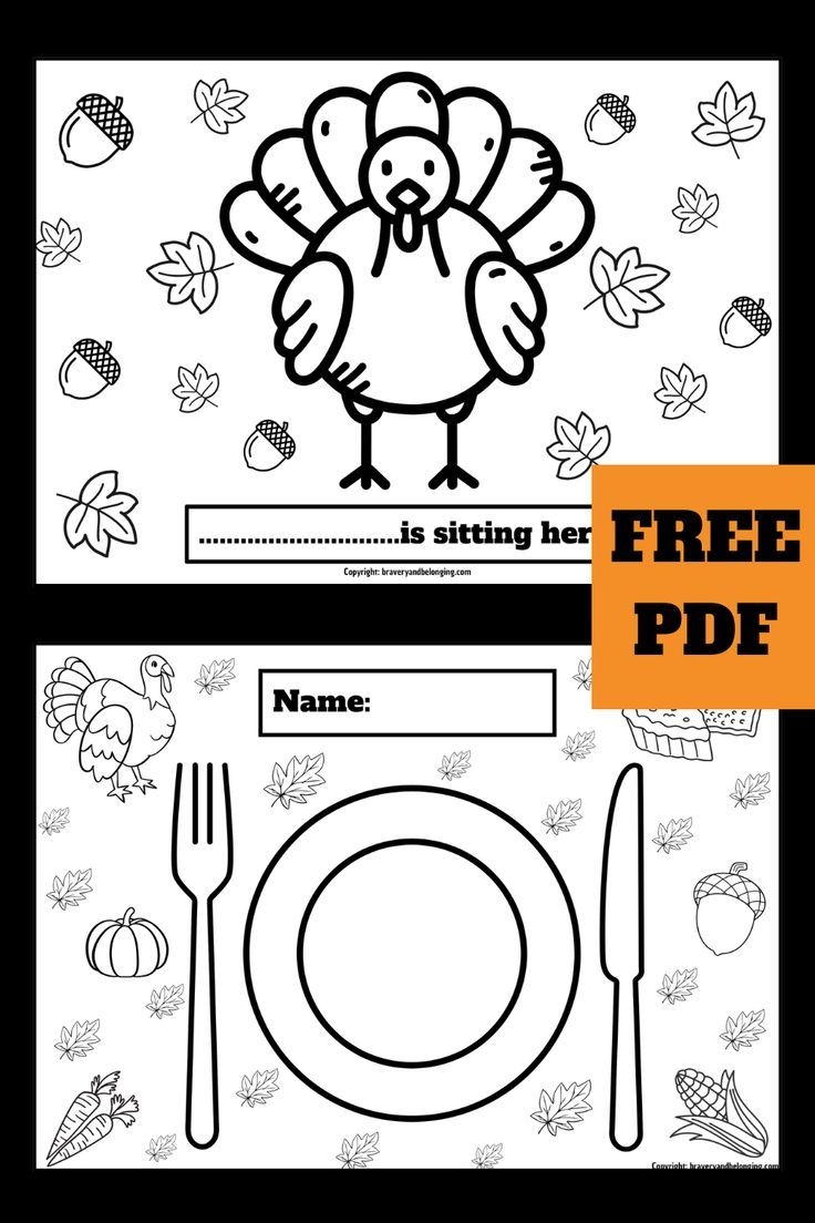 5 FREE Thanksgiving Placemats Kids Will Love 