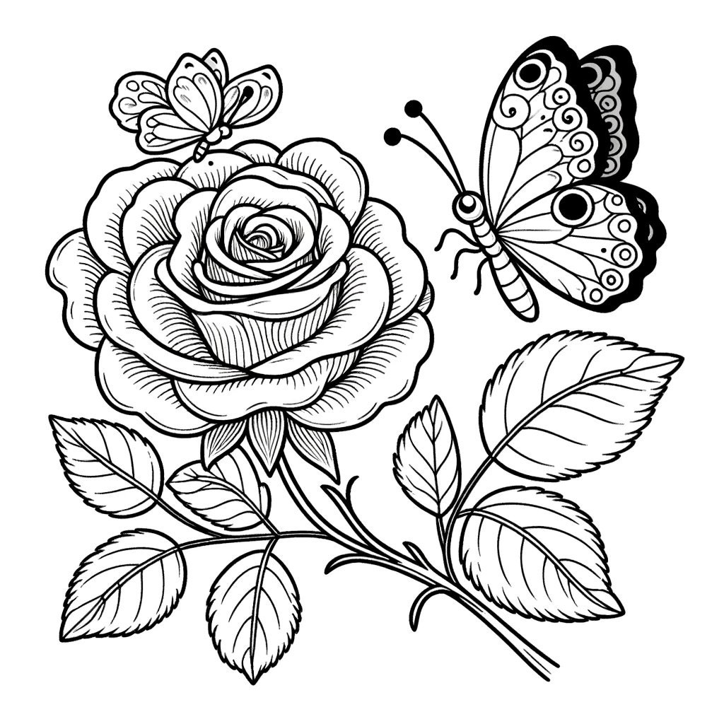 coloring pages for roses