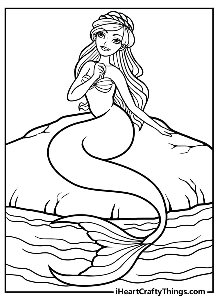 printable mermaid colouring pages