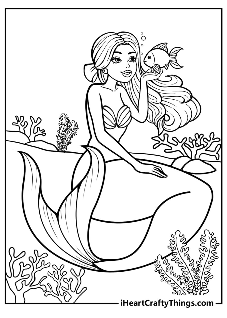 mermaid coloring sheets printable
