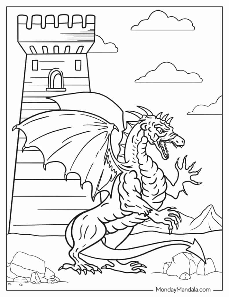 dragon coloring pages printable pdf
