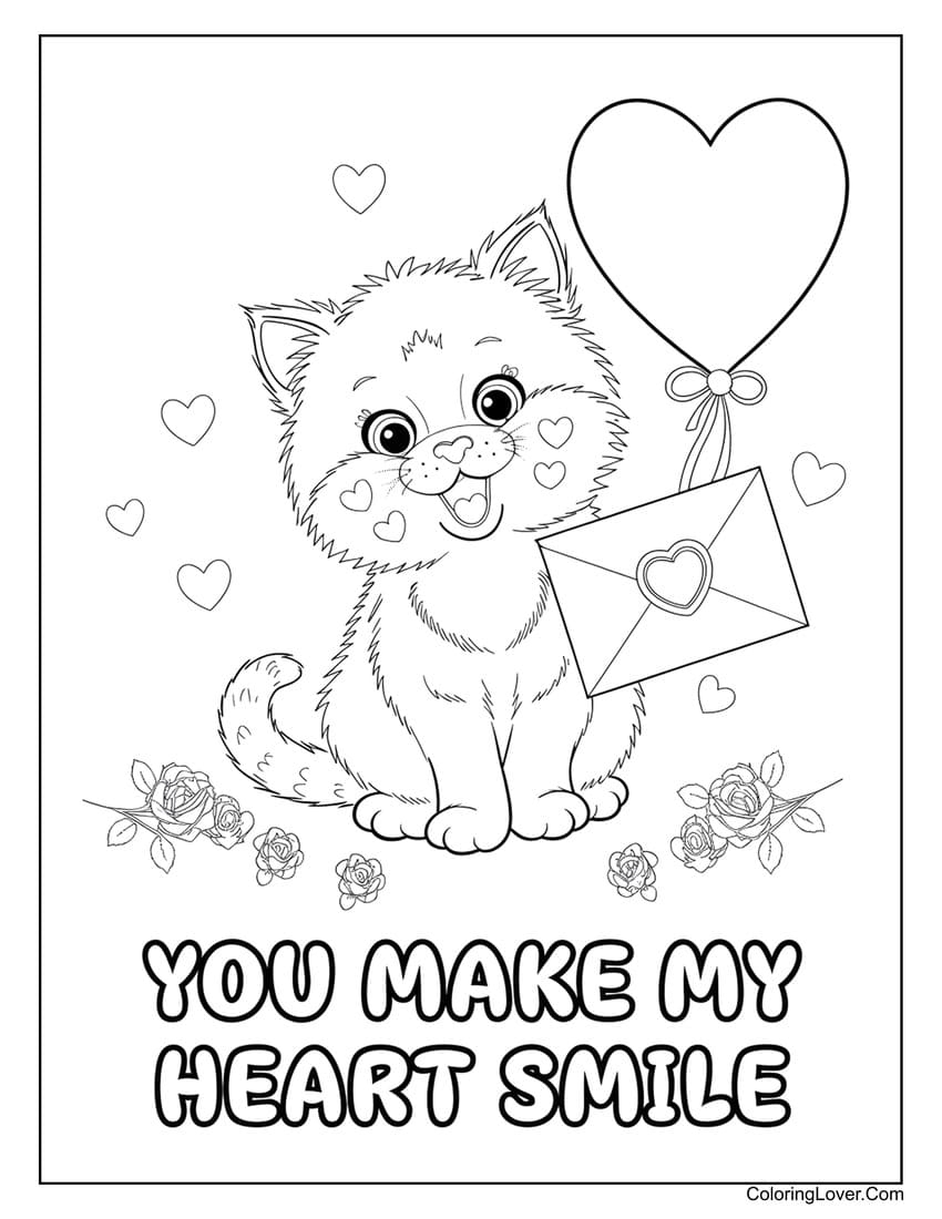 valentine's day colouring pages free