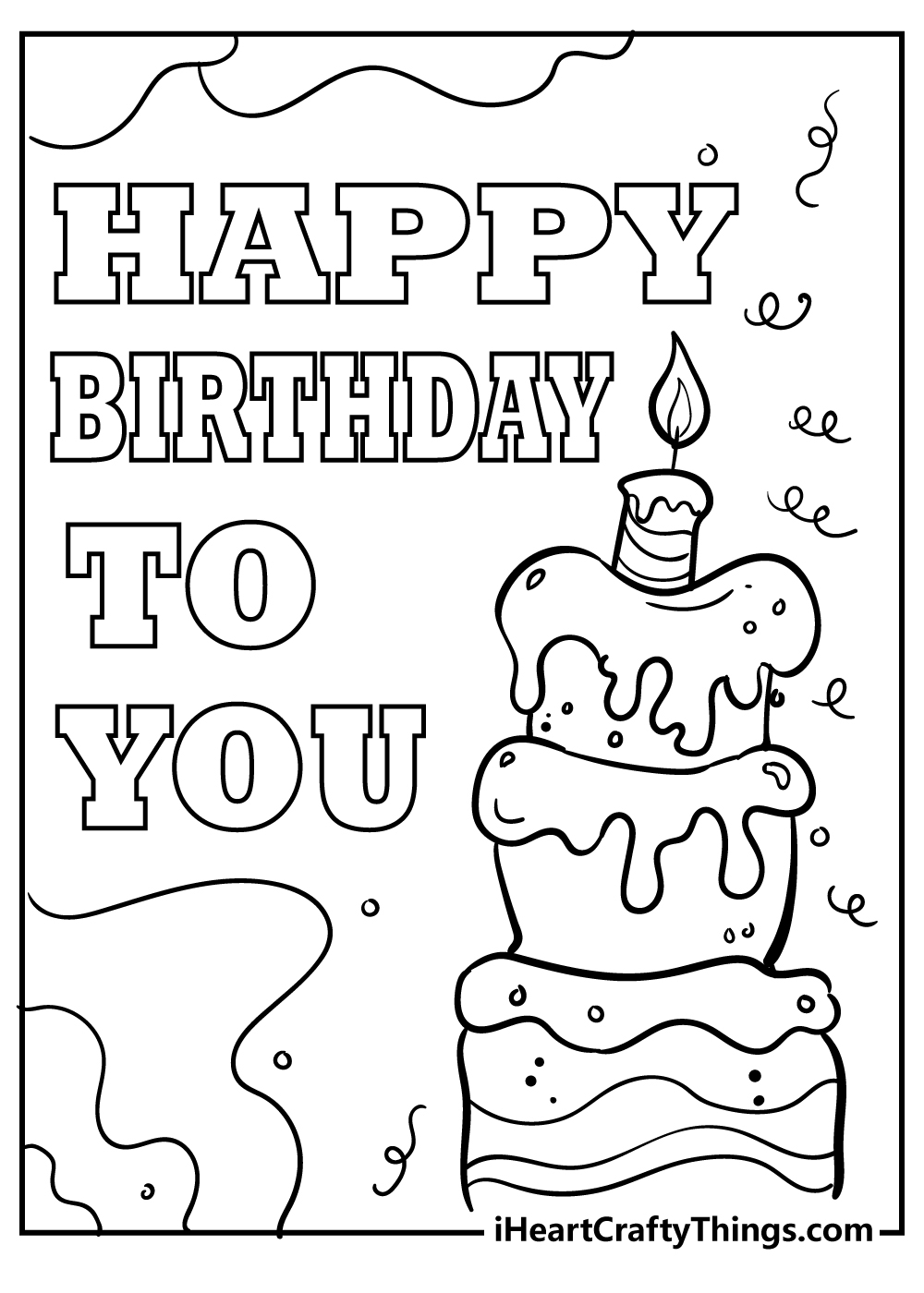 birthday card coloring template