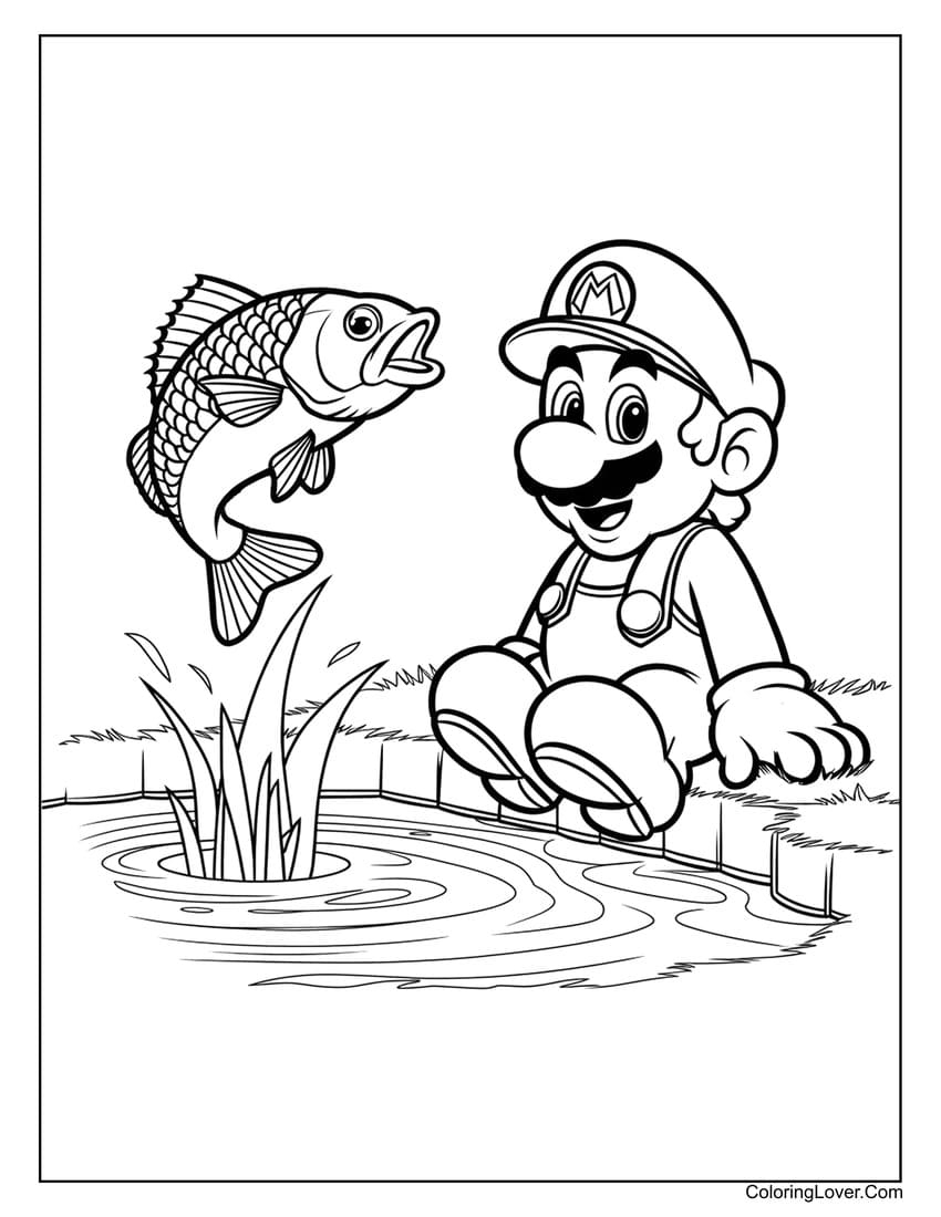 mario color pages printable