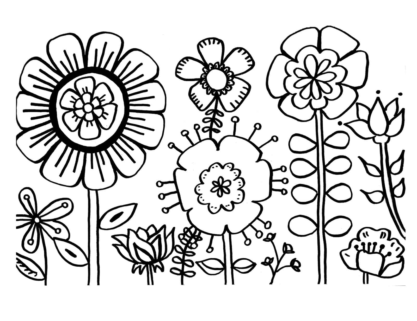 flowers coloring pages free printable