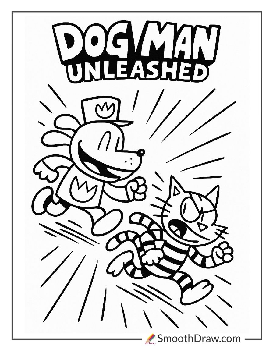 dog man coloring sheets