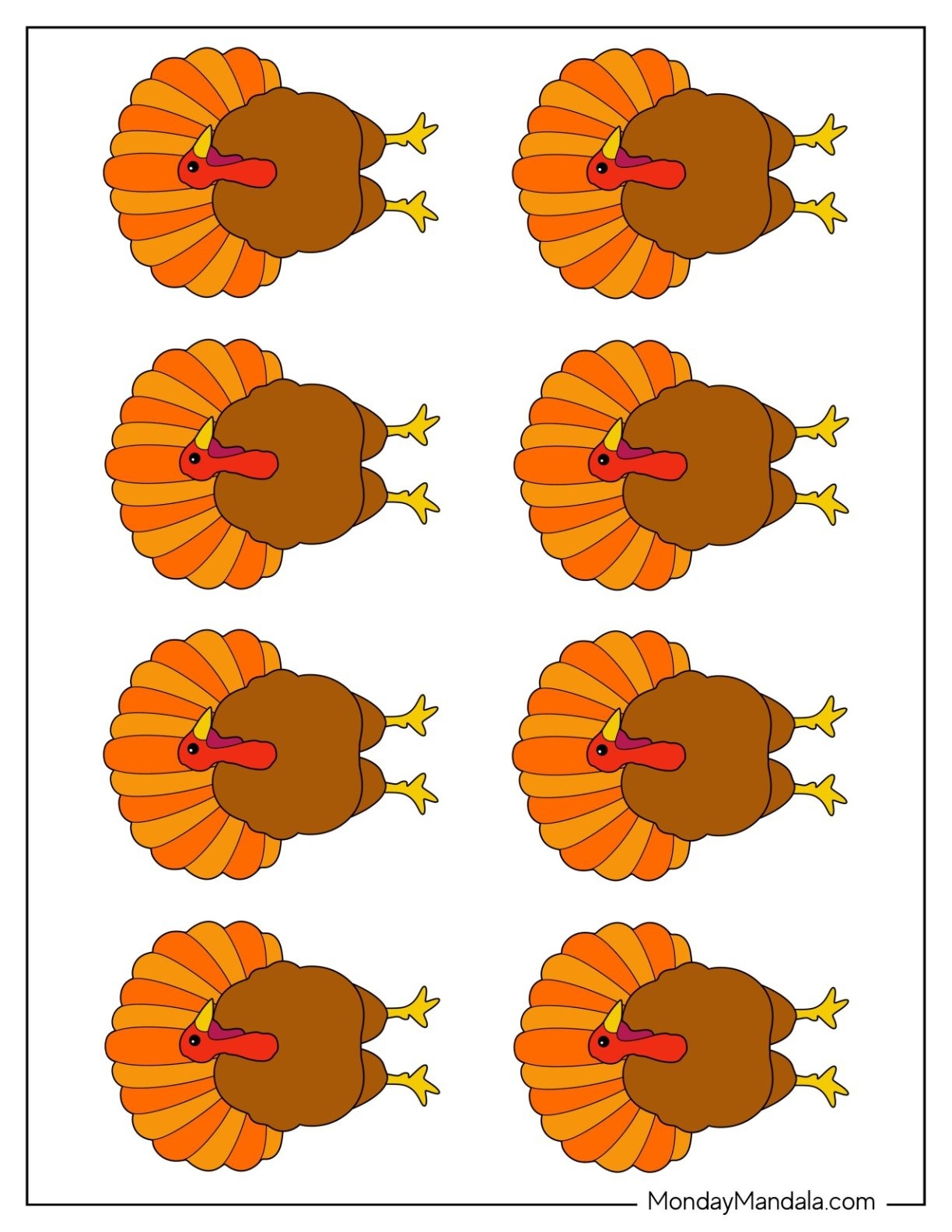 turkey template printable pdf