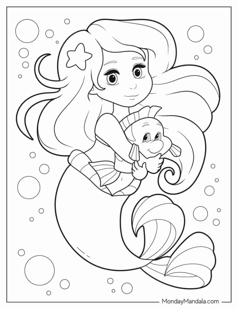 mermaid printables coloring
